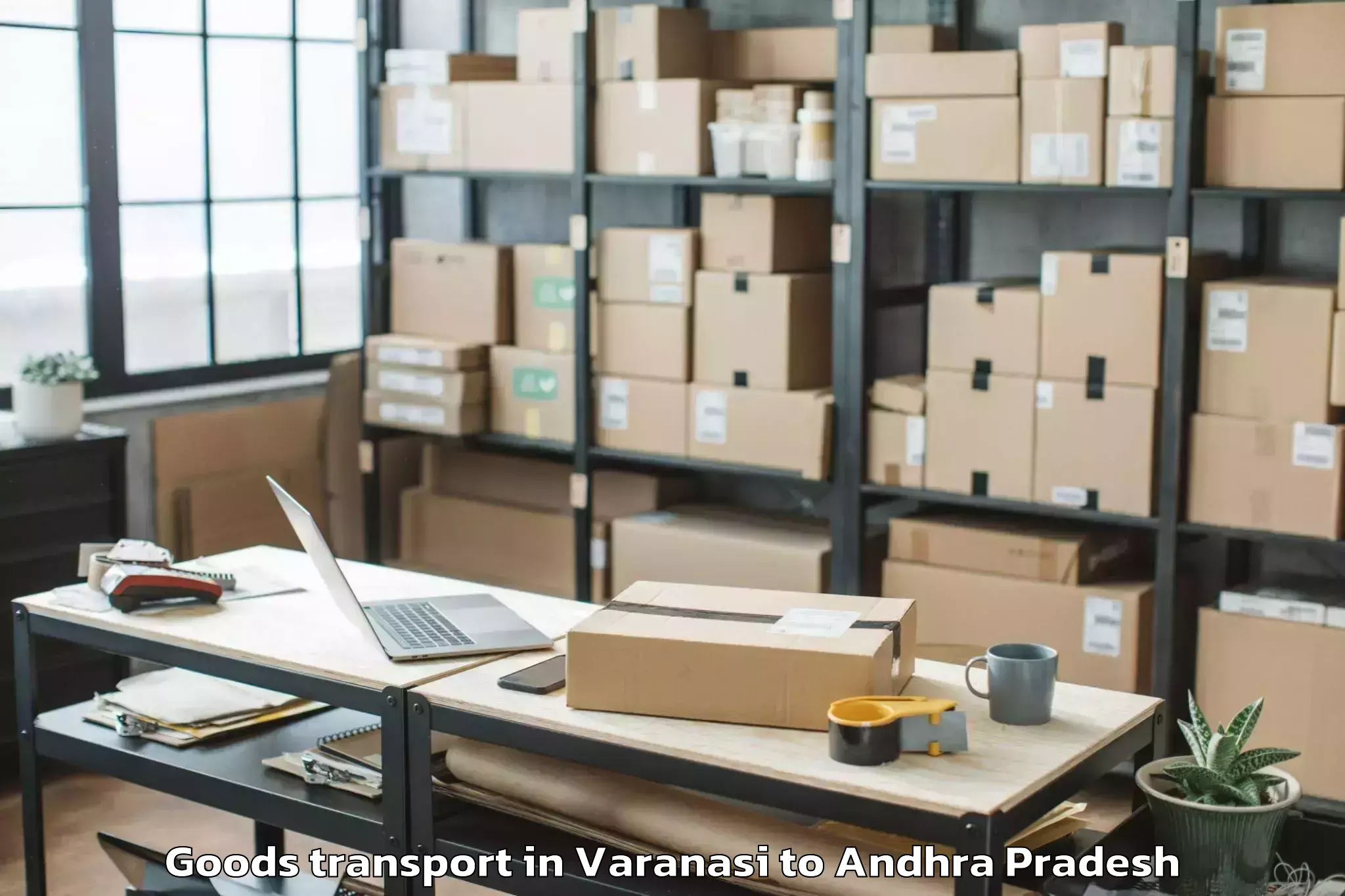 Trusted Varanasi to Vemuru Goods Transport